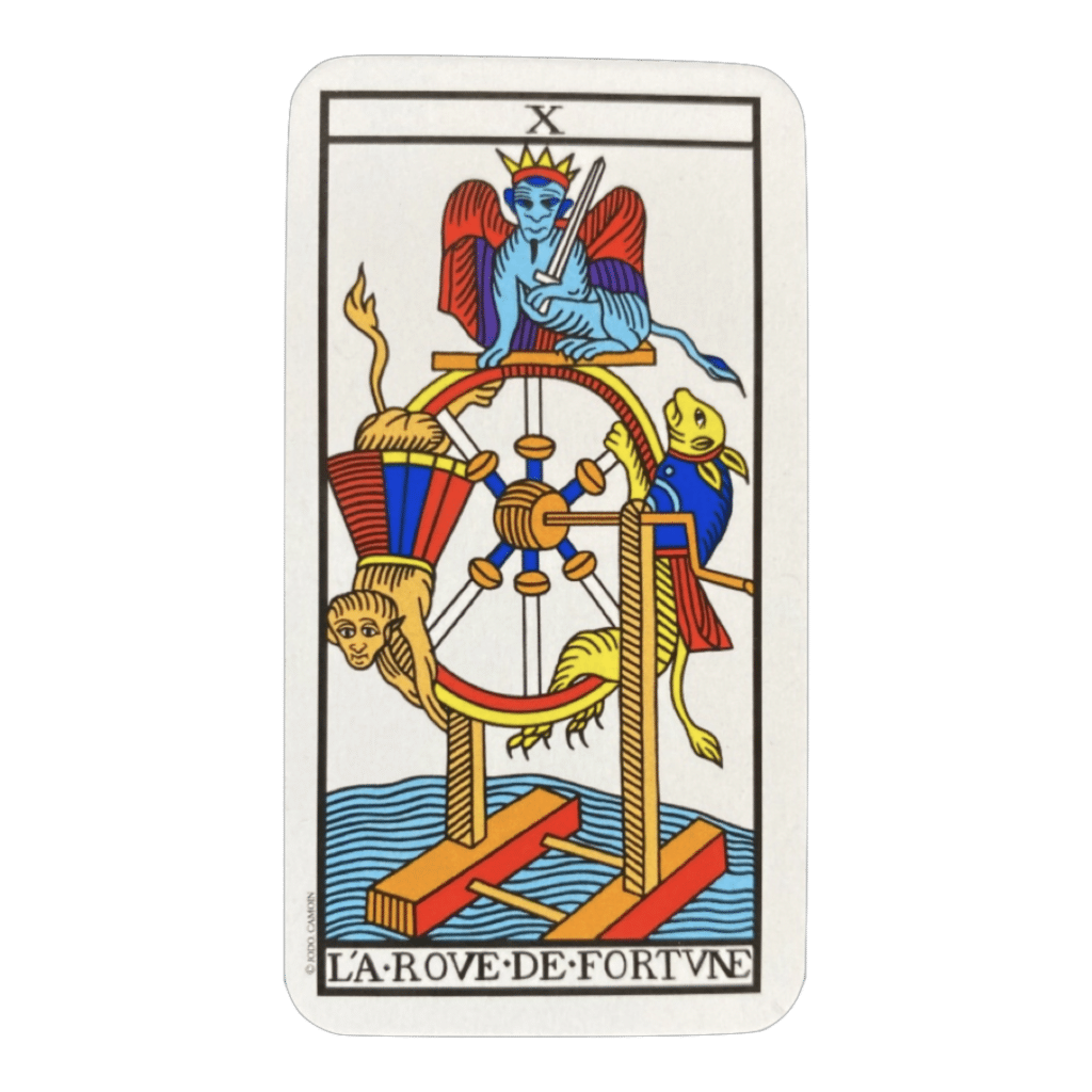 Encontrando el significado de LA RUEDA DE LA FORTUNA en varios Tarot